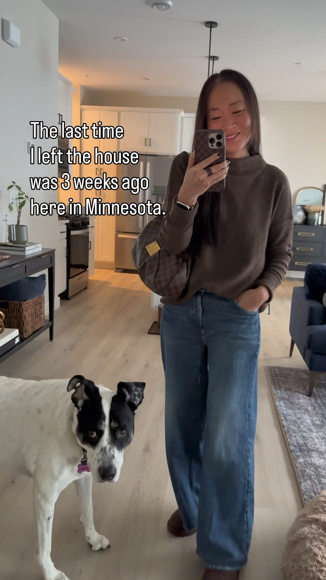 Cashmere sweater and sweatpant jeans! The leather bomber jacket is perfectly oversized. All in my TTS XS/25. 

#LTKSeasonal #LTKootd #LTKPetite