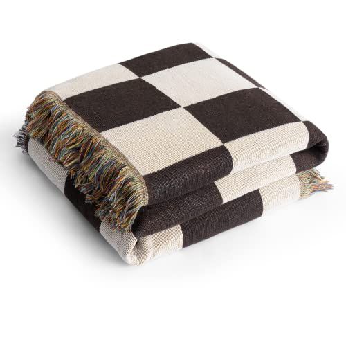 Homewell Checkered Throw Blanket Checkered Blanket | Checkerboard Blanket | Brown Tan Throw Blank... | Amazon (US)