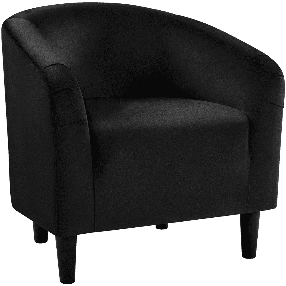 Yaheetech Velvet Upholstered Accent Chair for Living Room, Black | Walmart (US)
