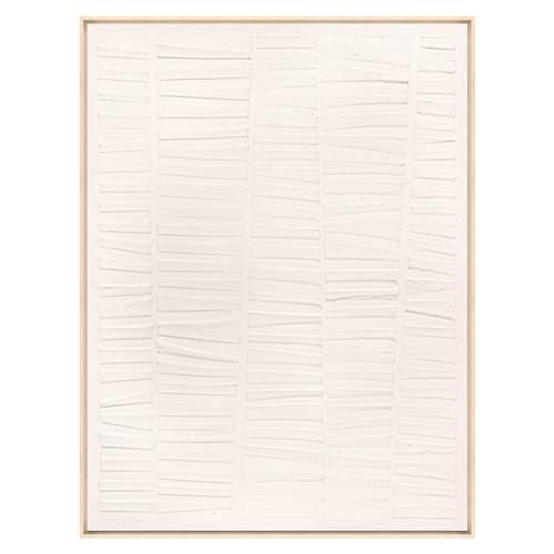 Marsha Modern Classic White Abstract Natural Frame Painting I - 40x30 | Kathy Kuo Home