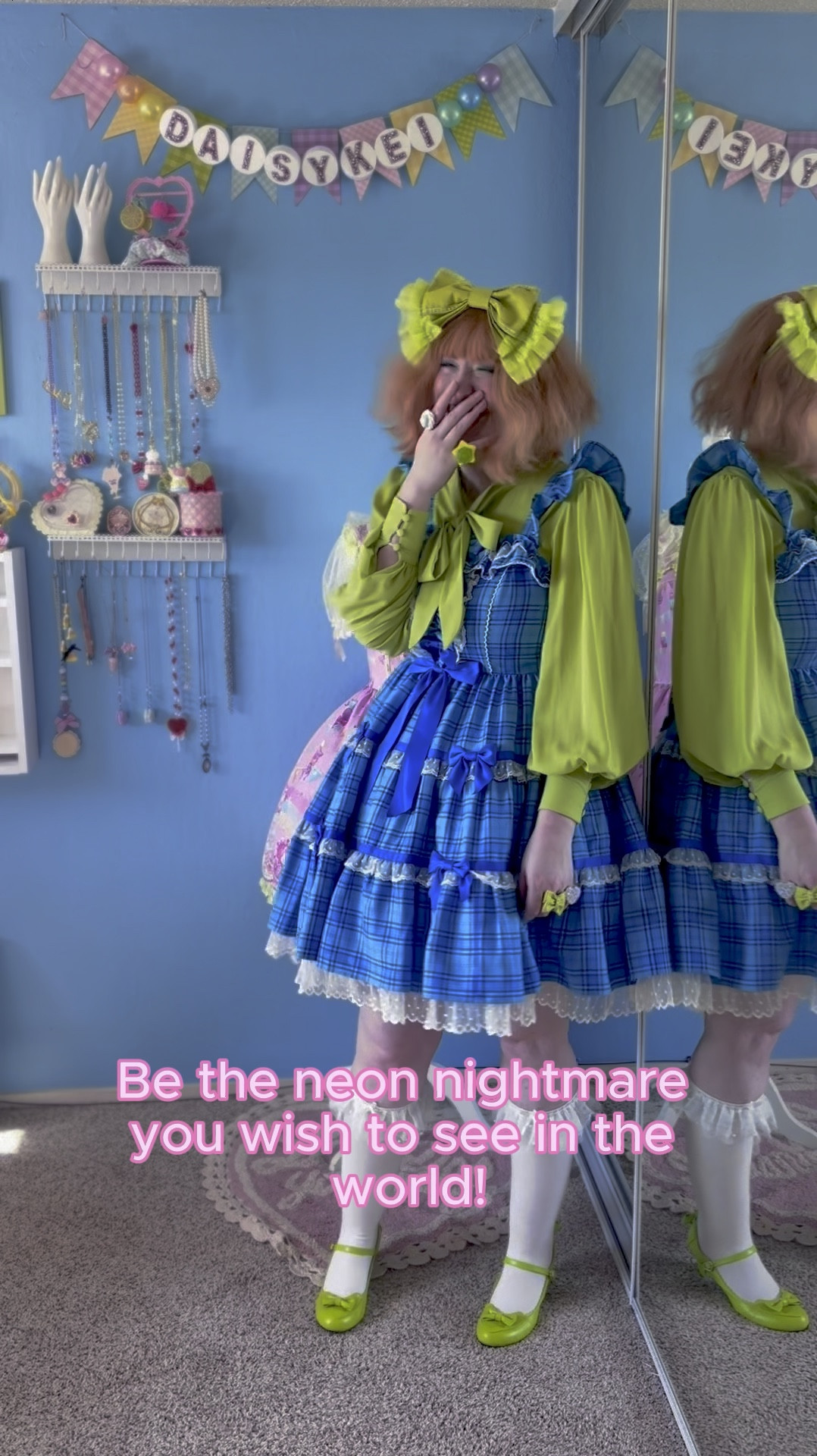 Who doesn’t love a little chaotic neon moment? 💚💙

#LTKVideo #LTKBeauty #LTKStyleTip