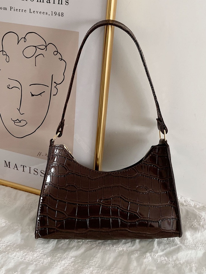 Crocodile Embossed Bag | SHEIN