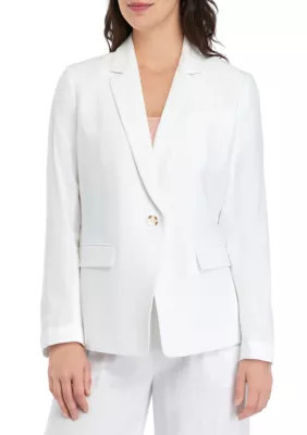 Wonderly Women's Relaxed Blazer, White, Small | Belk