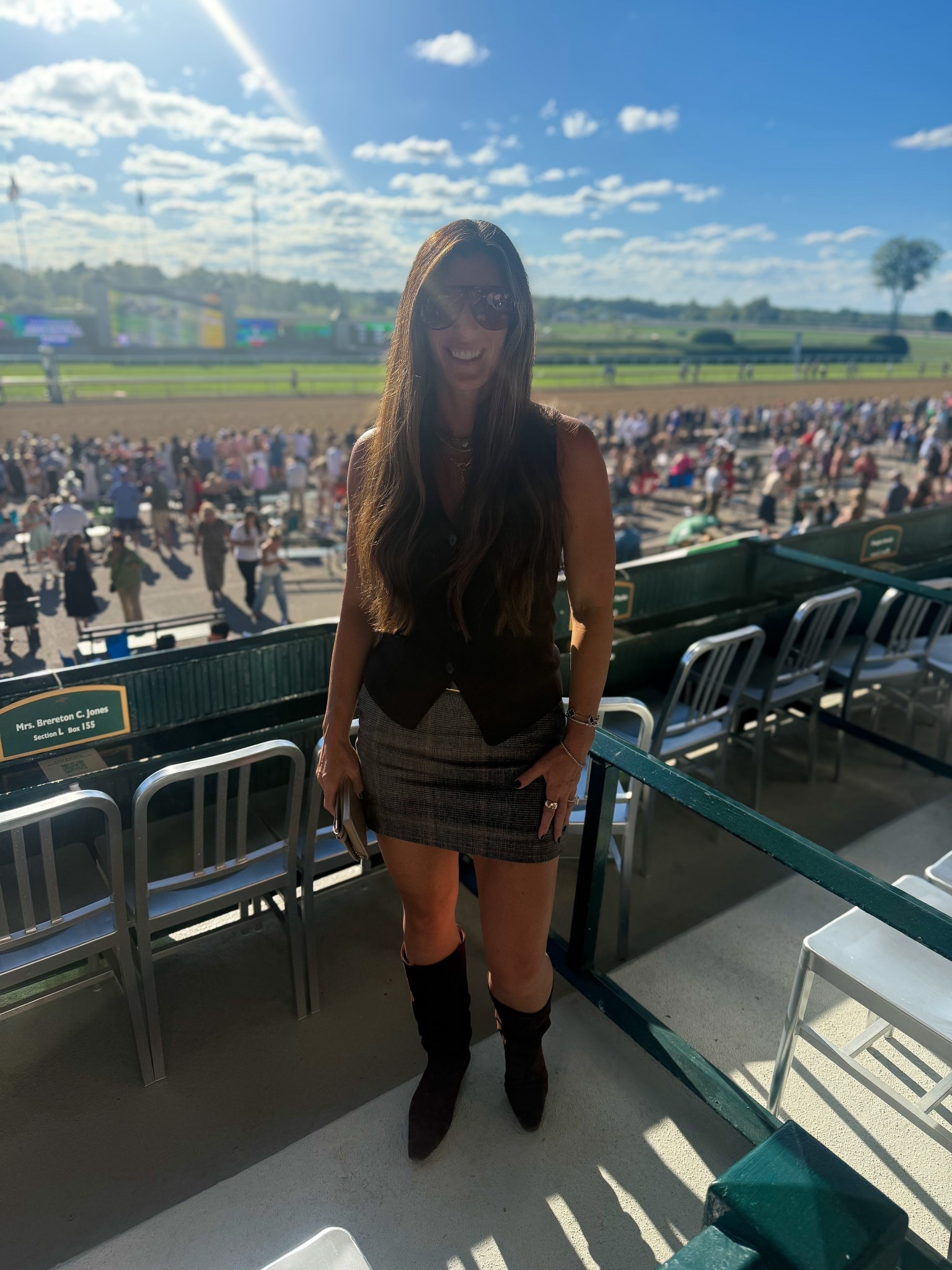 Another beautiful fall day at Keeneland for Opening Weekend.
So many great memories from this little weekend getaway! I’m embracing all the warm brown tones of fall fashion, even though it still feels like summer.

Loving the versatility of these staple wardrobe pieces — perfect for transitional fall outfits and can easily carry into winter looks.

Outfit details:
🤎 Brown suede boots
🤎 Plaid mini skirt
🤎 Tailored vest
🤎 Neutral fall accessories

#FallFashion #FallOutfitInspo #LikeToKnowItStyle #Keeneland #HorseRaces #FallStyle #TransitionalOutfit #WeekendGetaway #OOTD #FallWardrobeEssentials #NeutralOutfit #EquestrianStyle #ClassicStyle #FallVibes #StyleInspo

#LTKStyleTip #LTKOver40 #LTKTravel