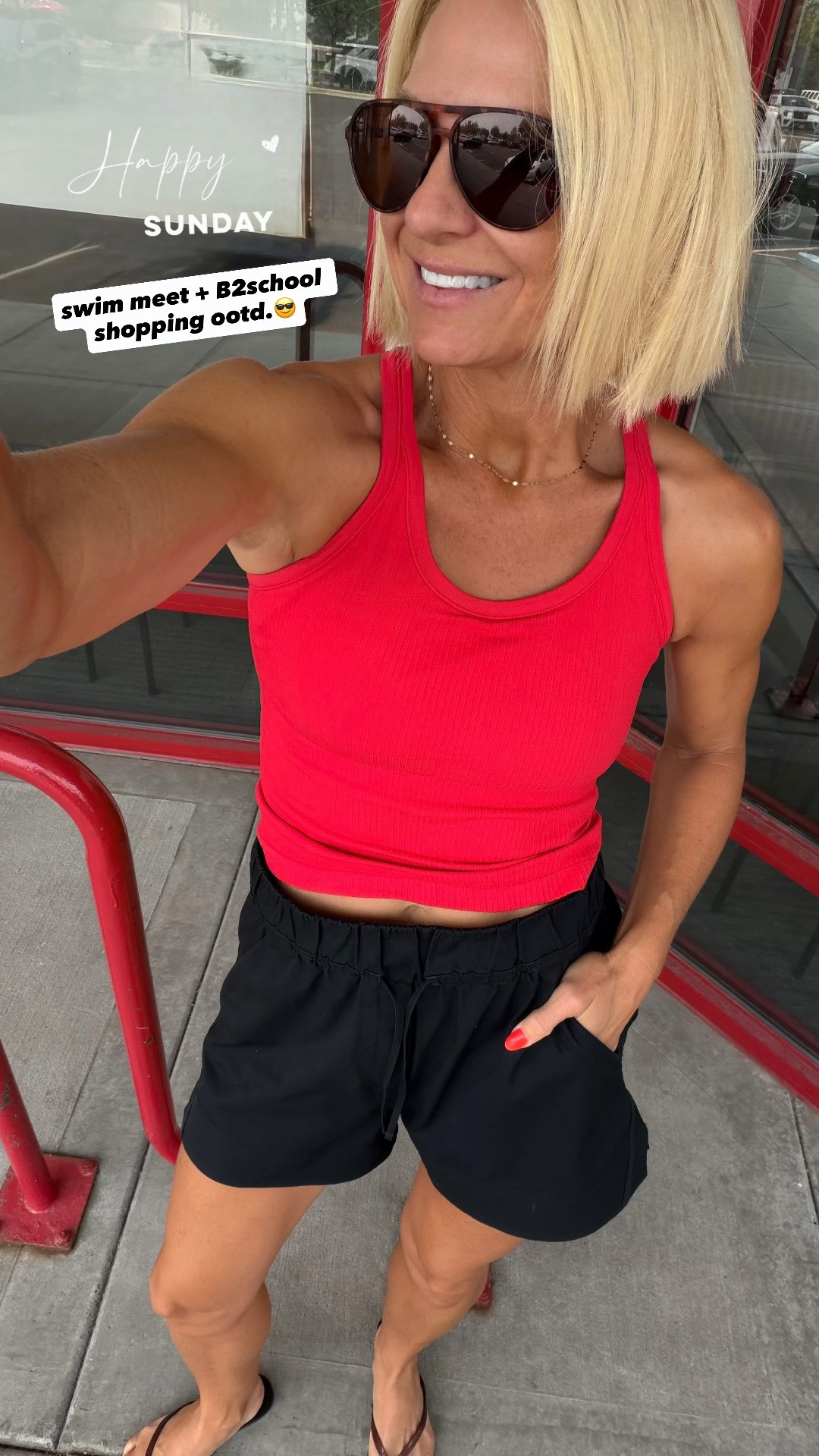 Sunday workout to a swim meet and some shopping in my fave Amazon tanks (Lulu look for less ebb to street tank). Be sure and size up! Wearing a 6.

#LTKmomlife #LTKfitnessgoals #LTKOver40