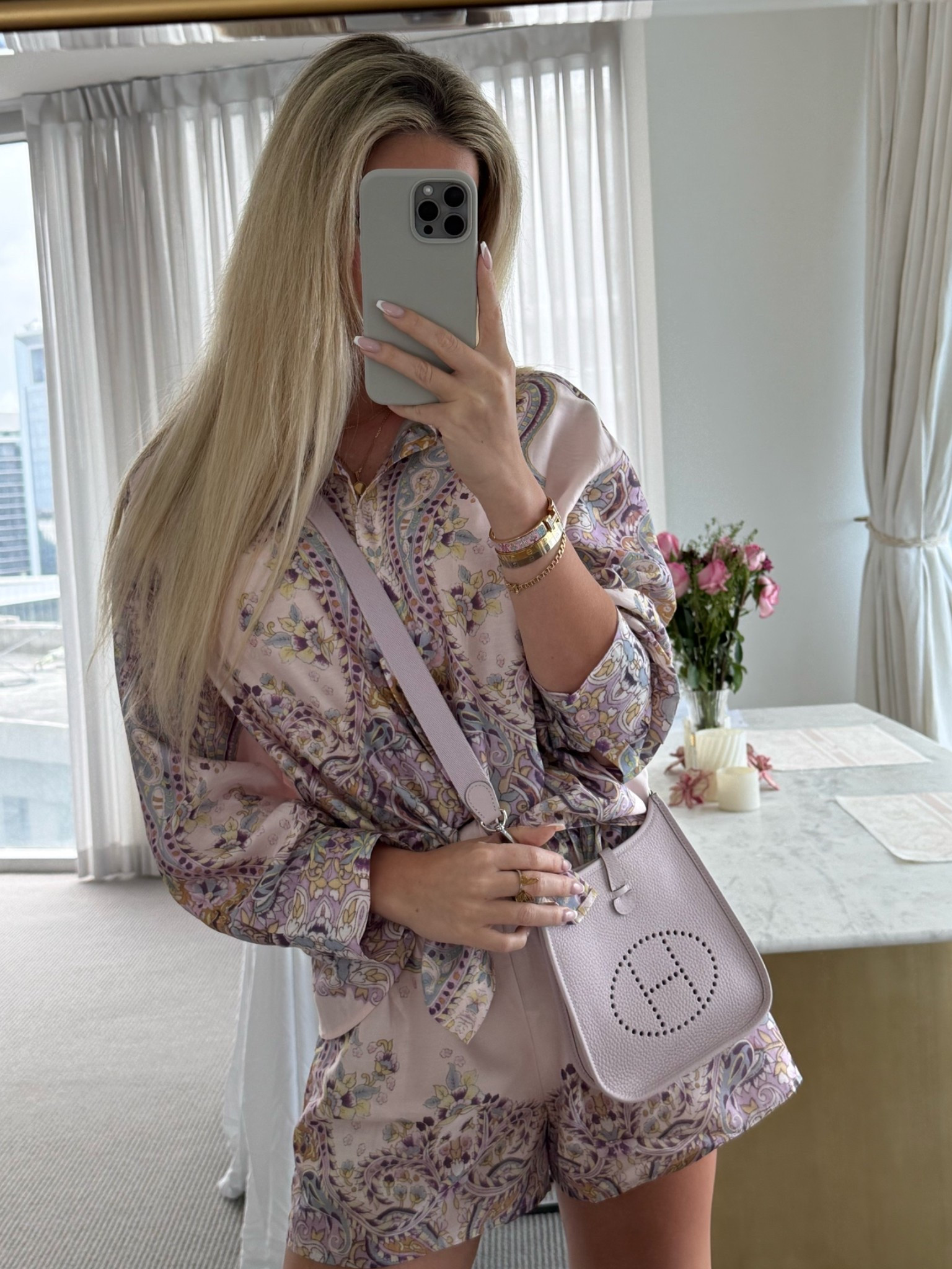 The perfect chic set for daily outings and dinners on the beach - beautiful subtle color palette with the pale pink, purple and light blue pattern 💜💙🩷

#LTKgrwm #LTKSeasonal