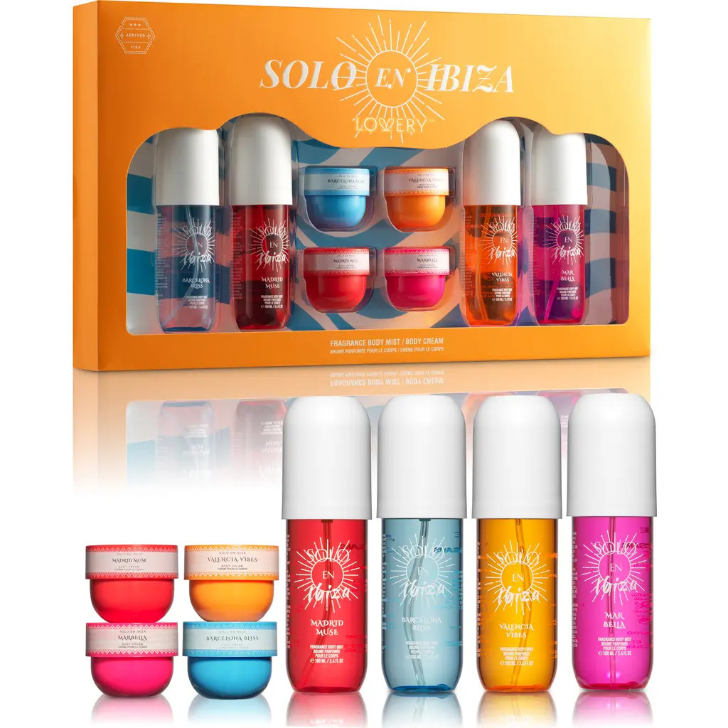 Lovery 8-Pc. Solo En Ibiza Body Mist And Cream Gift Set in Red, Blue, Orange, Pink at Nordstrom | Nordstrom