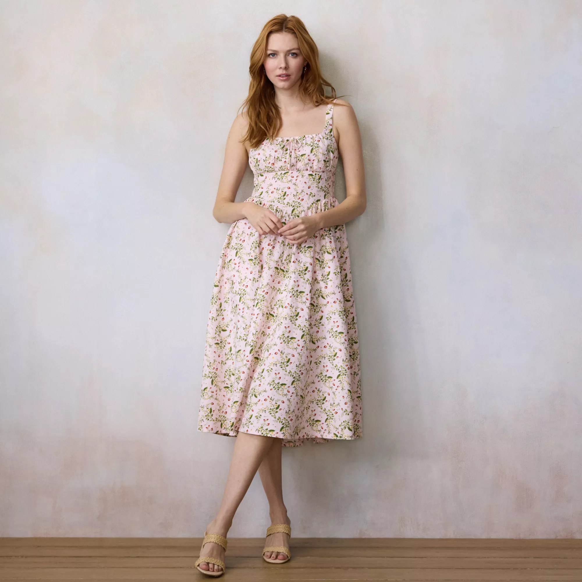 Women's LC Lauren Conrad V-Yoke Sleeveless Corset Midi Dress | Kohl's