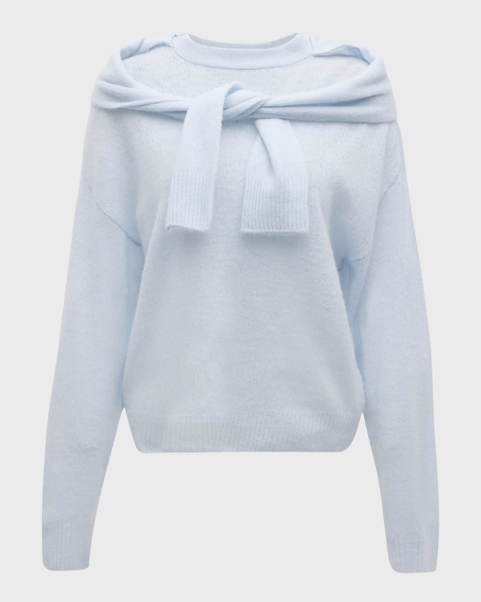 Cashmere Tie-Neck Layered Sweater | Neiman Marcus