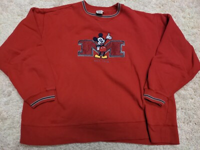 Vintage Mickey Sweatshirt XXL Crew Neck Red Disney 2XL  | eBay | eBay US