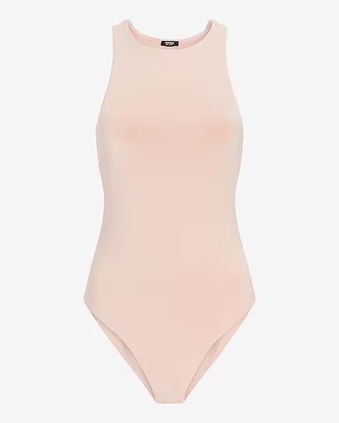 Body Contour Double Layer High Neck Thong Bodysuit | Express