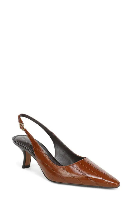 Sam Edelman Bianka Slingback Pointed Toe Pump in French Cognac at Nordstrom, Size 7 | Nordstrom