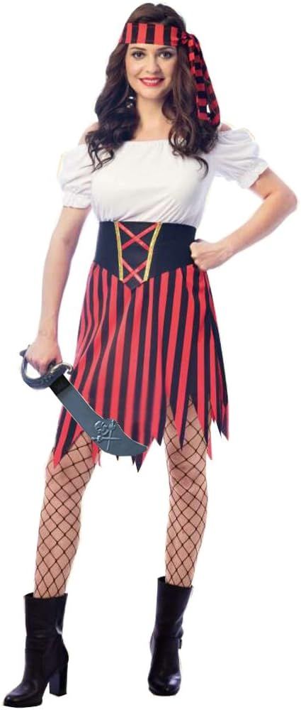 Wizland Women's Pirate Costume Pirate Outfit Women ladies pirate Costume Modest Style Dress with ... | Amazon (US)