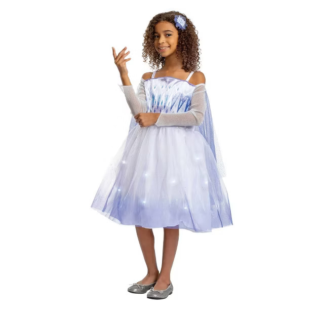 Kids' Disney Frozen Elsa Deluxe Light Up Halloween Costume Dress with Headpiece | Target