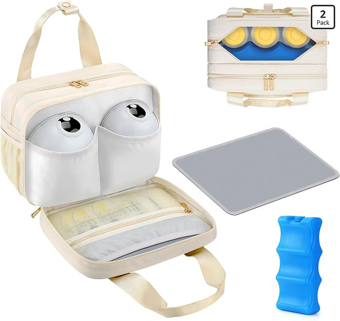 PIIOSER Breastmilk Cooler Travel Bag with Ice Pack, Compatible with Wearable Breast Pumps & Acces... | Amazon (US)