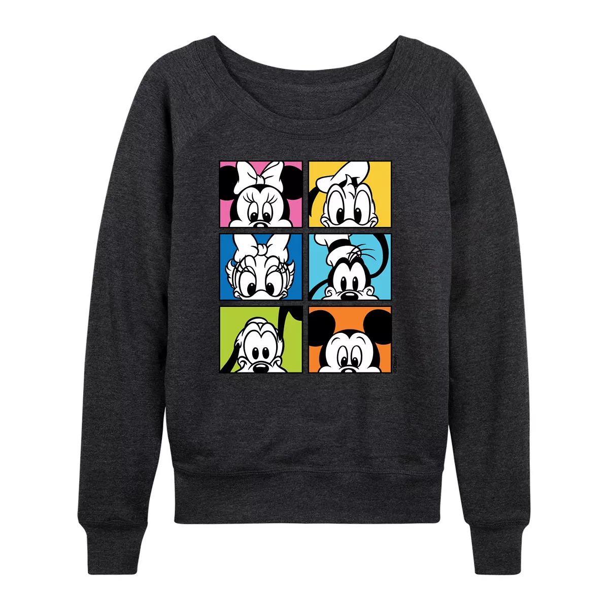 Disney's Mickey Mouse & Friends Women's Grid Slouchy Graphic Sweatshirt | Kohl's