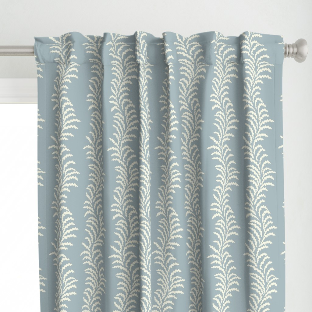 Leafy vine dusty light blue Curtain | Spoonflower | Spoonflower