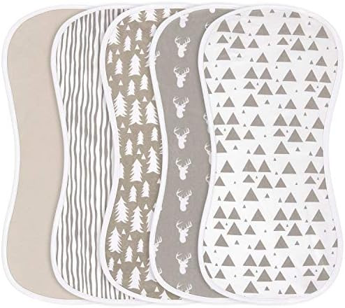 Burp Cloths for Baby Boys and Girls - 5 Pack 100% Combed Cotton Baby Burp Set, Extra Absorbent & ... | Amazon (US)