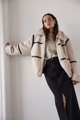 Oversized Seamed Teddy Fleece Jacket | Anthropologie (UK)