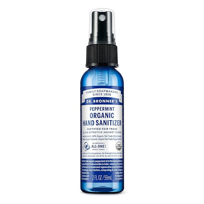 Dr. Bronner's - Organic Hand Sanitizer Spray (Peppermint, 2 ounce) - Simple and Effective Formula... | Amazon (US)