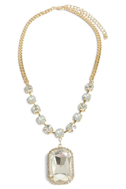 TWT\u00ae Laine Clear and Gold Pendant Stone Link Necklace | The Willow Tree