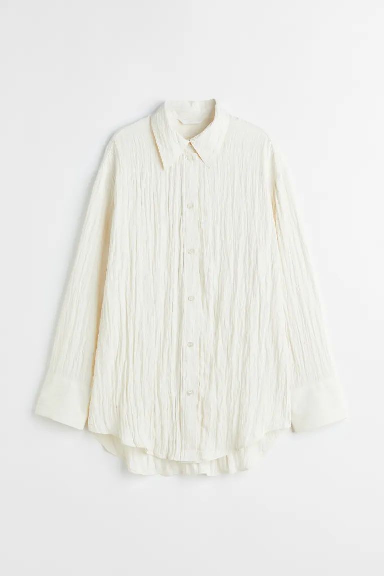 Crinkled Chiffon Shirt | H&M (US)
