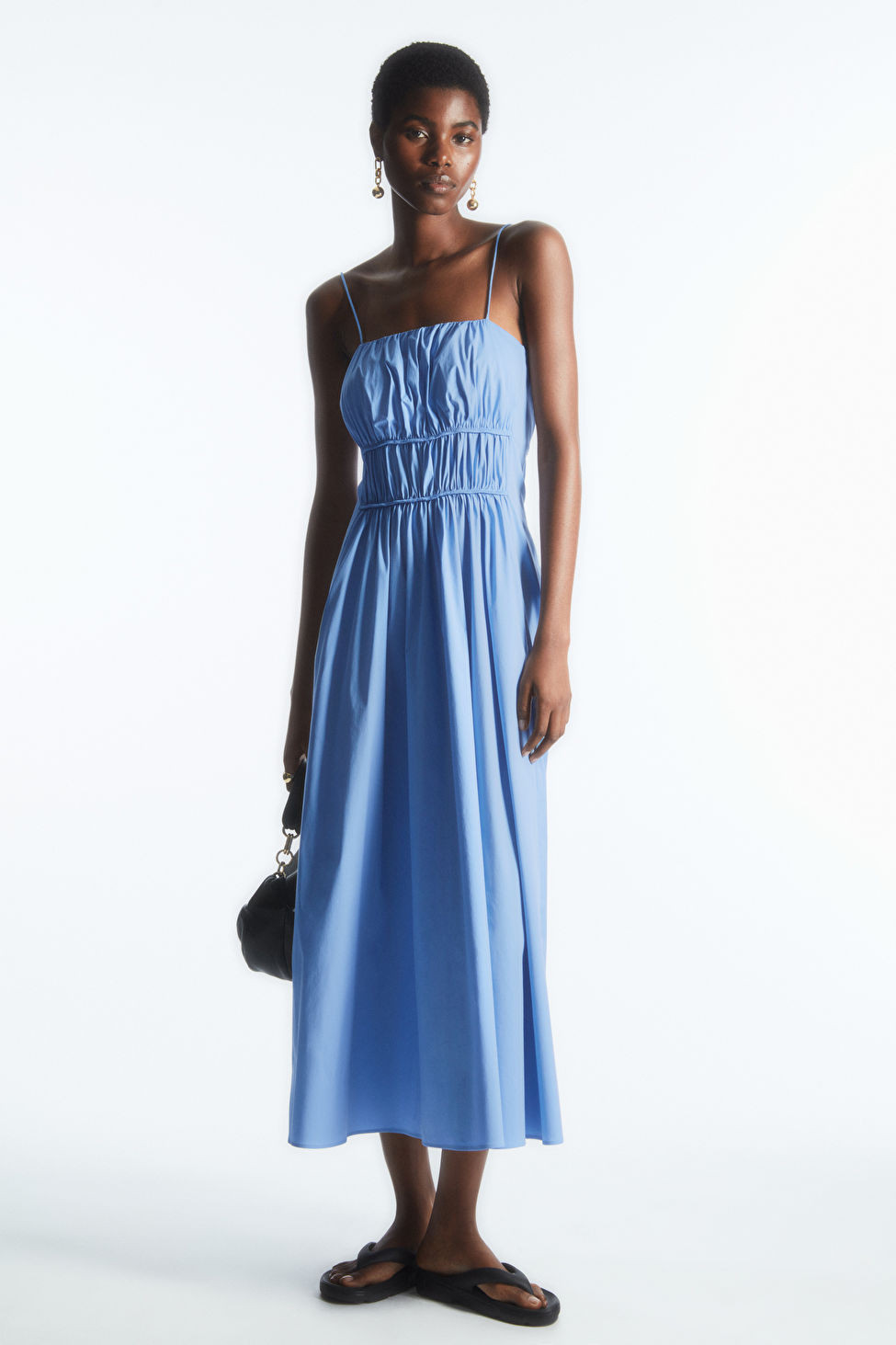 GATHERED BUSTIER MIDI DRESS | COS UK