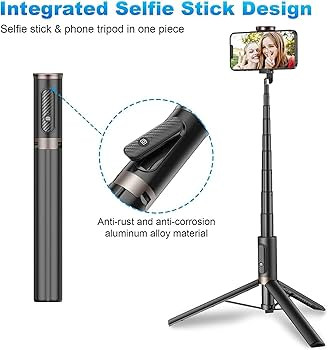 TONEOF 60" Cell Phone Selfie Stick Tripod,Smartphone Tripod Stand All-in-1 with Integrated Wirele... | Amazon (US)
