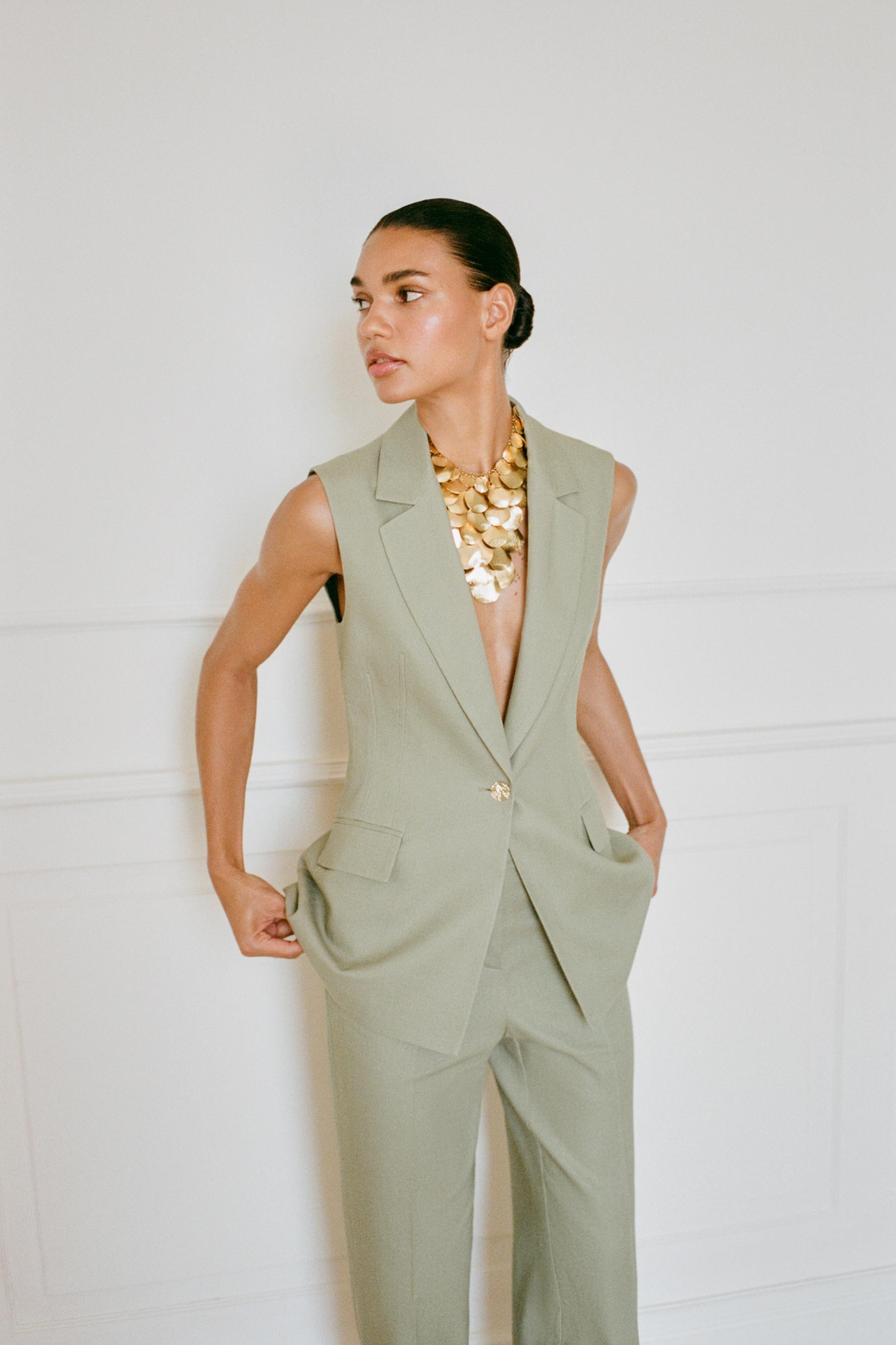 LONG LINEN BLEND WAISTCOAT | Zara UK