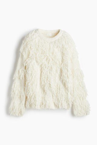 H & M - Sweater with Fringe - White | H&M (US + CA)
