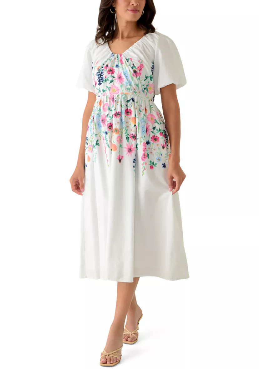 Women's Short Sleeve Scoop Neck Midi Dress | Belk
