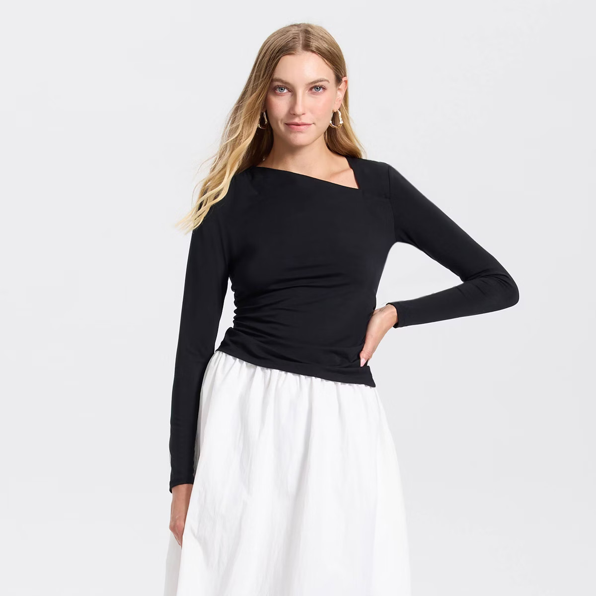Women's Long Sleeve Asymmetrical Top - A New Day™ | Target