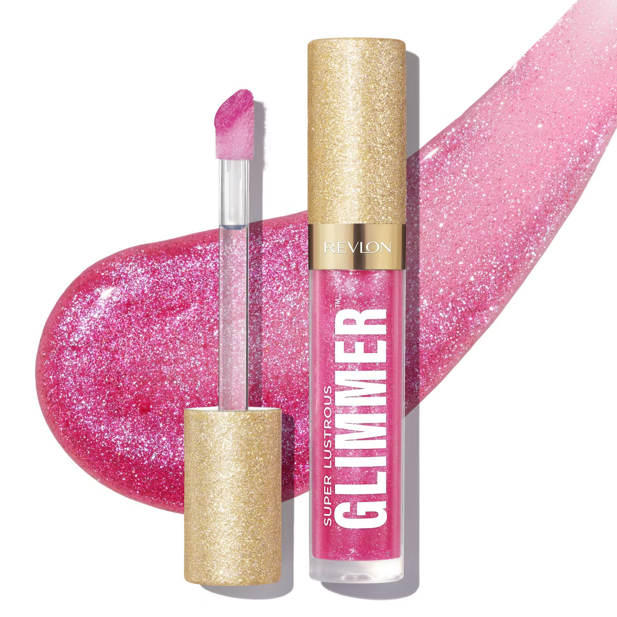 Revlon Super Lustrous Glimmer Gloss - Plant Based Glitter - 008 Rose Glow - 0.13 fl oz | Target