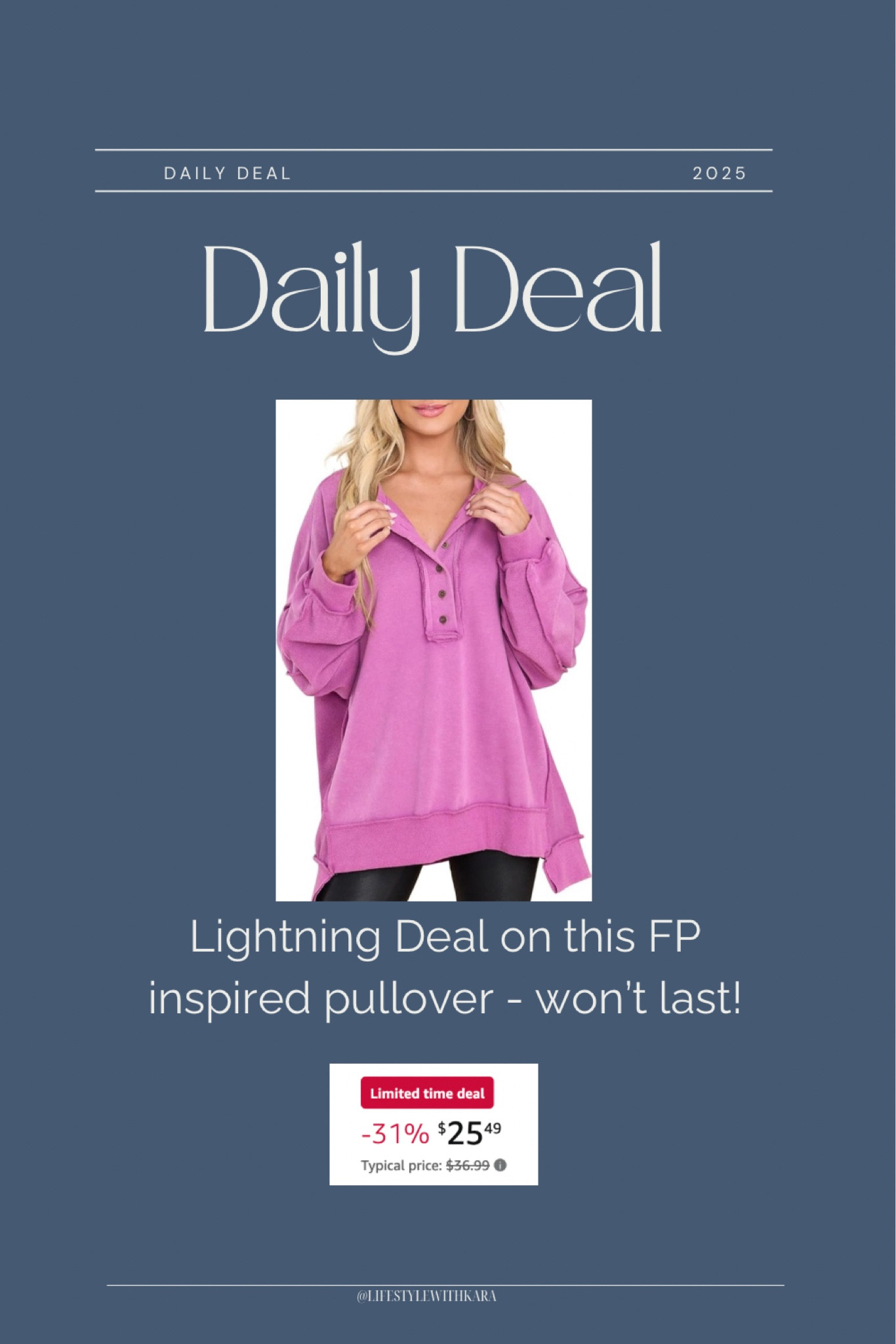⚡️ lightning deal on this VIRAL FP inspired pullover - so cute and cozy, perfect color for the spring! 

#LTKStyleTip #LTKFindsUnder50