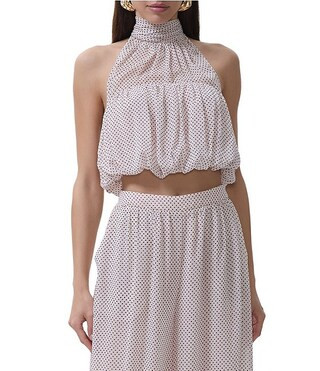 Laramie Dot Print Halter Neck Sleeveless Coordinating Top | Dillard's