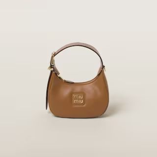 Caramel Leather Hobo Bag | Miu Miu | Miu Miu US