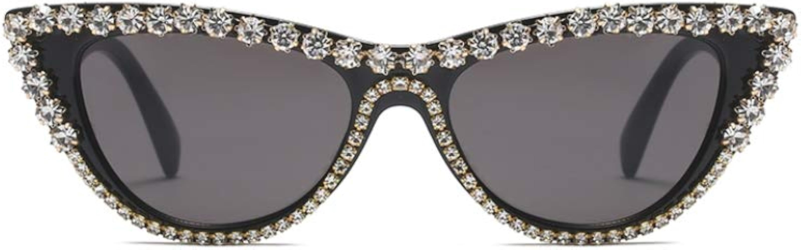 Freckles Mark Bedazzled Rhinestone Bling sunglasses for Women Sparkly Diamond Glasses Vintage Ret... | Amazon (US)