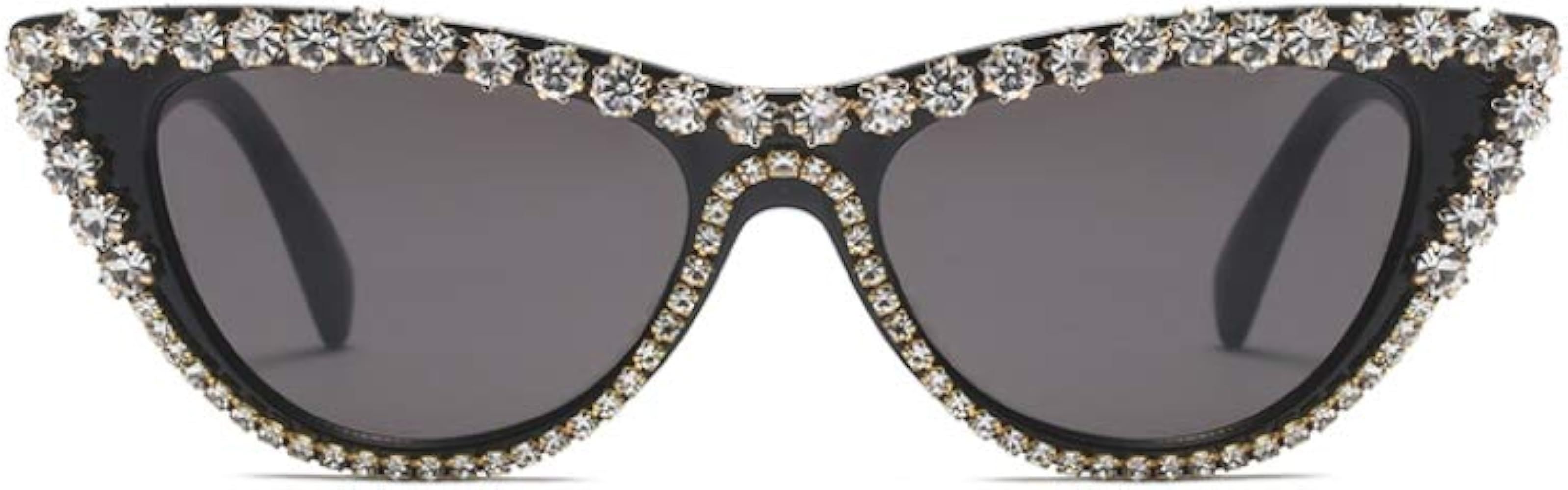 Freckles Mark Bedazzled Rhinestone Bling sunglasses for Women Sparkly Diamond Glasses Vintage Ret... | Amazon (US)