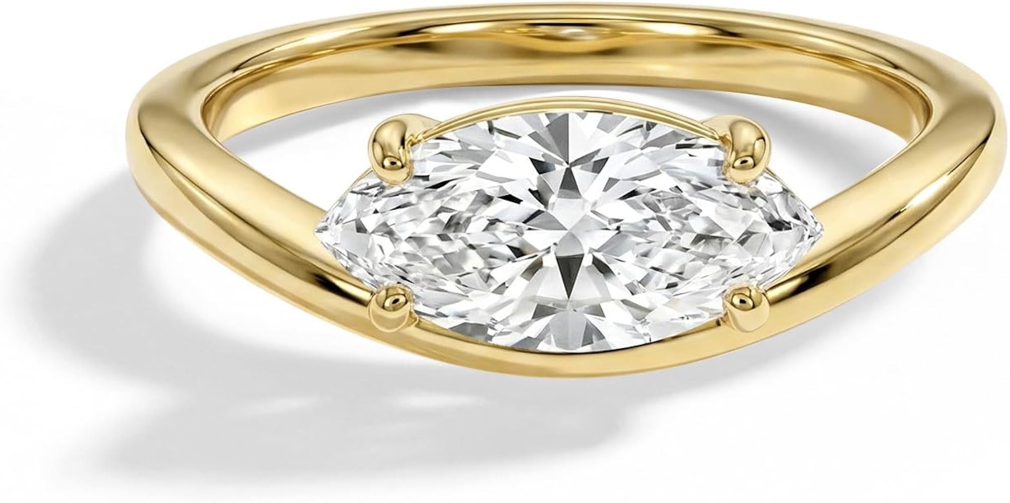 Hefanny 14K Gold-Plated Wedding Bands for Women Dainty Stackable Cubic Zirconia Promise & Engagem... | Amazon (US)