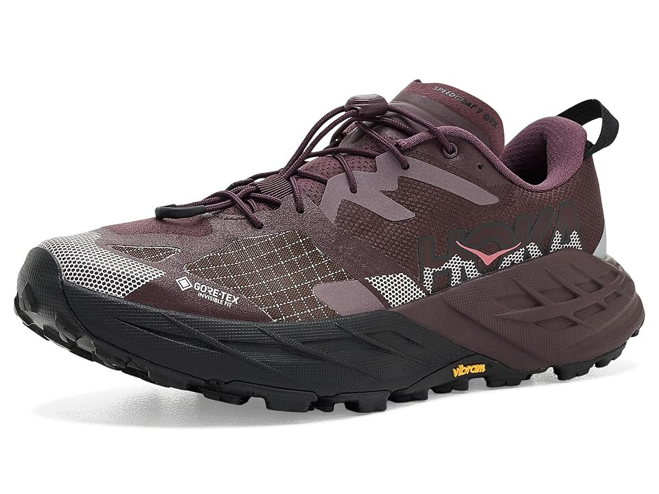 HOKA Speedgoat 7 GTX Women's Running Shoes Deep Mauve/Black: 9 B - Medium, Canvas | Zappos.com