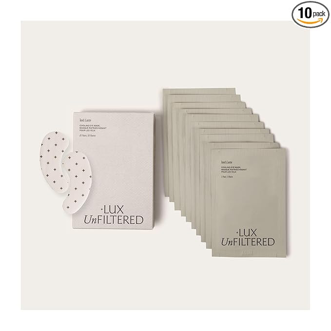 + Lux Unfiltered Iced Latte Cooling Under Eye Patches - Anti-Slip Caffeine Infused Korean Eye Mas... | Amazon (US)