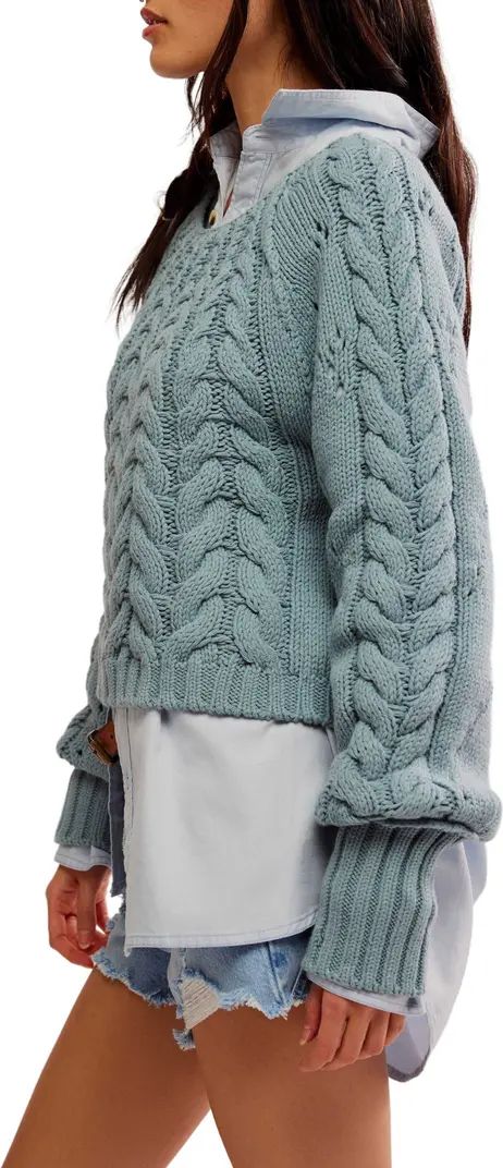 Free People Sandre Cable Stitch Pullover Sweater | Nordstrom | Nordstrom