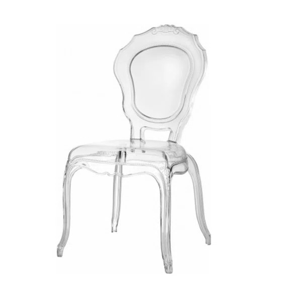 Mojica Queen Anne Back Stacking Side Chair in Clear (Set of 2) | Wayfair North America