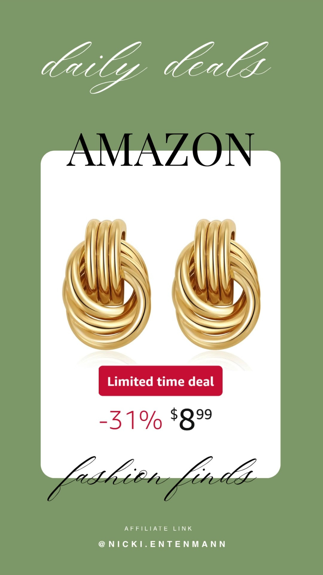 These gold plated knot earrings bring cheerful shine and effortless charm to everyday style with timeless flair. #GoldPlatedEarrings #KnotDesign #JewelryEssentials #FashionAccessories #WomensStyle #ModernLooks #DailyOutfits #LifestyleFashion #ElegantWear #TimelessCharm ✨💛👑
 

 #LTKdayinmylife #LTKootd #LTKBeauty