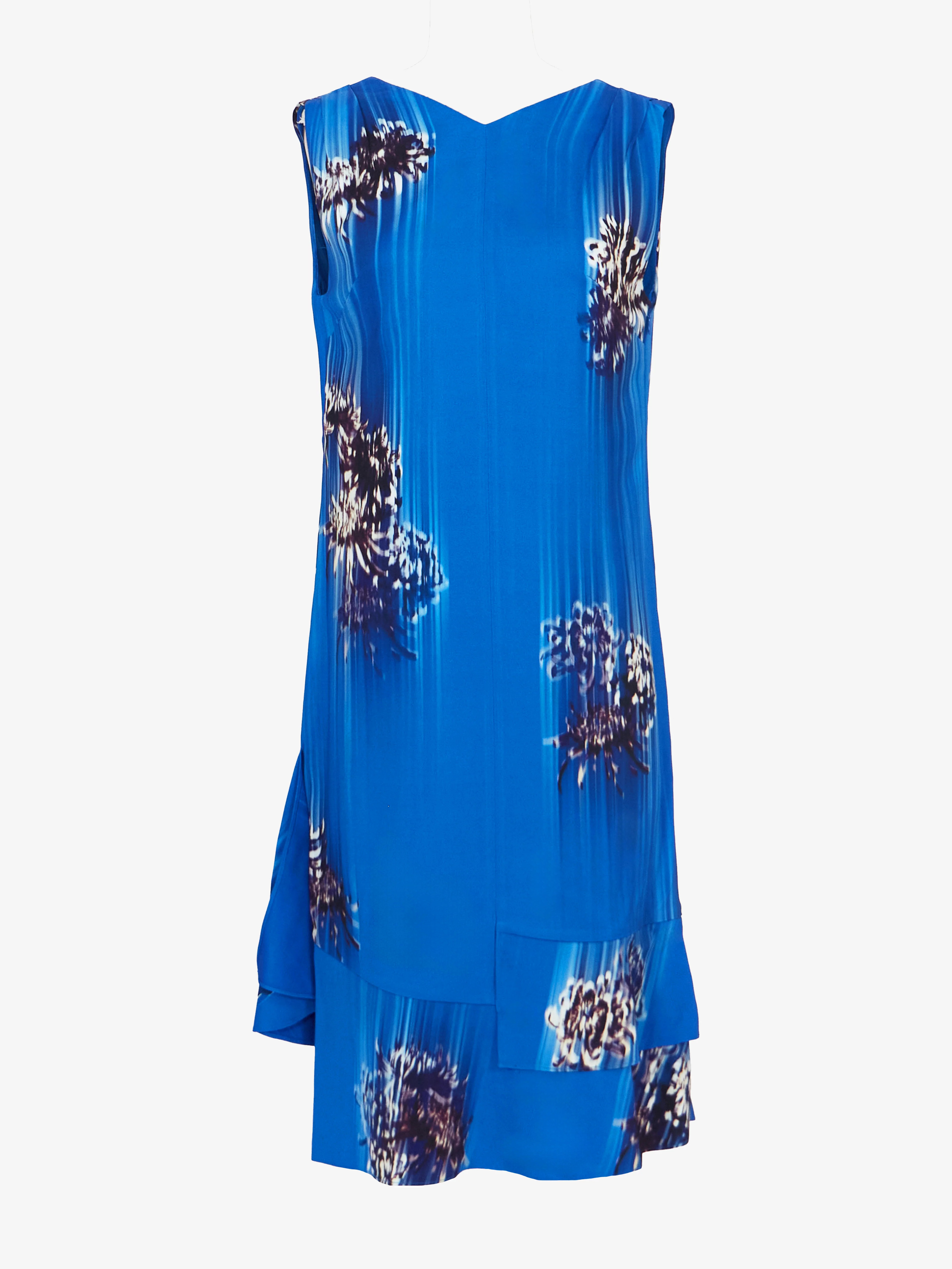 Proenza Schouler Rhetta Dress in Printed Viscose Cady - Cerulean Multi | Proenza Schouler Officia... | Proenza Schouler LLC