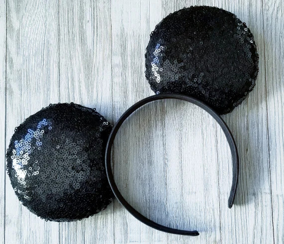 Black Disney Ears Simple Black Mickey Ears Black Minnie - Etsy | Etsy (US)