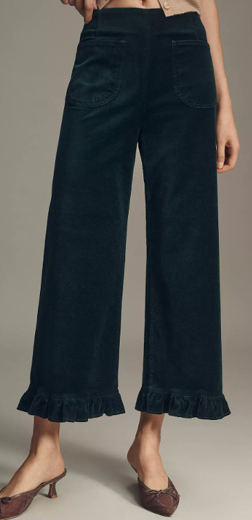 The Colette Crop Velvet Ruffle-Hem Pants by Maeve 

 #LTKHoliday #LTKStyleTip #LTKWorkwear