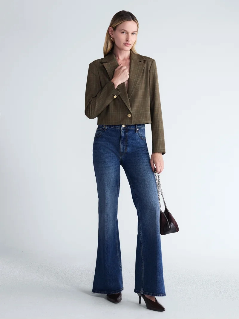 Scoop Women's and Women's Plus Ribbed Back Blazer, Sizes XS-4X | Walmart (US)