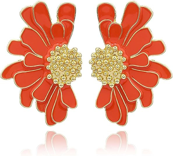 Vintage Flower Stud Earrings Exaggerated Oversized Daisy Flower Earrings Statement Jewelry for Wo... | Amazon (US)