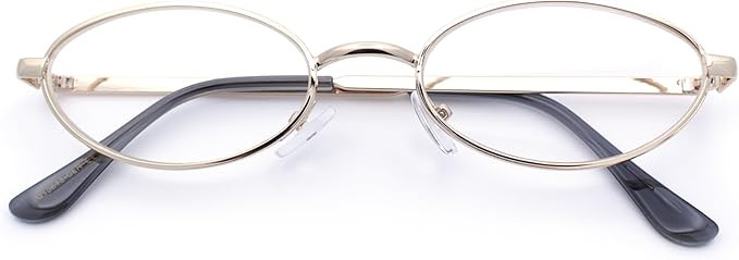 Extra Narrow Oval Metal Rim Round Retro Vintage Clear Lens Eye Glasses | Amazon (CA)